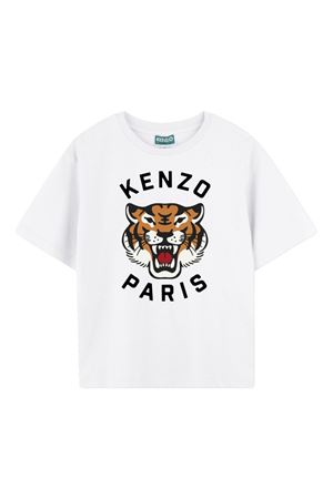 T-shirt in cotone bianco KENZO KIDS | K6113710P